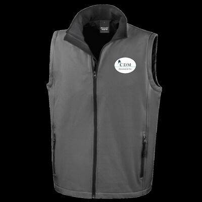 Printed C.D.M Left Chest - Men's Printable Softshell Bodywarmer with Recycled Fleece Inner Thumbnail