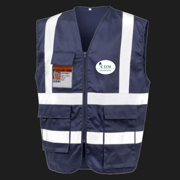 Printed C.D.M Left Chest - Heavy Duty Polycotton Security Vest Thumbnail