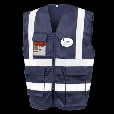 Printed C.D.M Left Chest - Heavy Duty Polycotton Security Vest Thumbnail