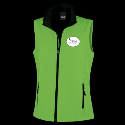 Printed C.D.M Left Chest - Ladies' Printable Softshell Bodywarmer with Recycled Fleece Inner Thumbnail