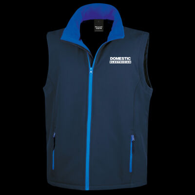 Printed Domestic Electrician Left Chest - Men's Printable Softshell Bodywarmer with Recycled Fleece Inner Thumbnail