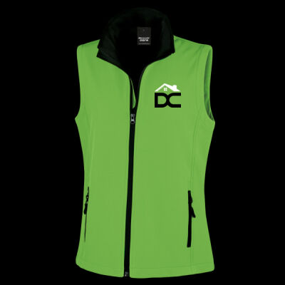 Printed DC Home Improvements & Renovations Left Chest - Ladies' Printable Softshell Bodywarmer with Recycled Fleece Inner Thumbnail