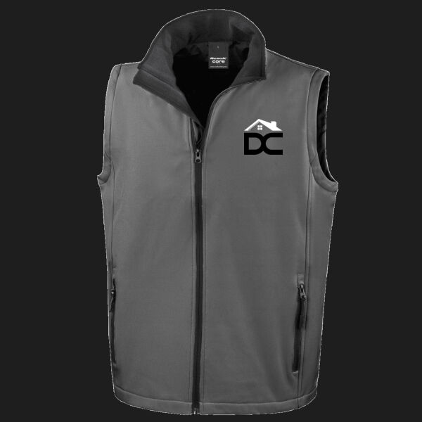 Printed DC Home Improvements & Renovations Left Chest - Men's Printable Softshell Bodywarmer with Recycled Fleece Inner Thumbnail