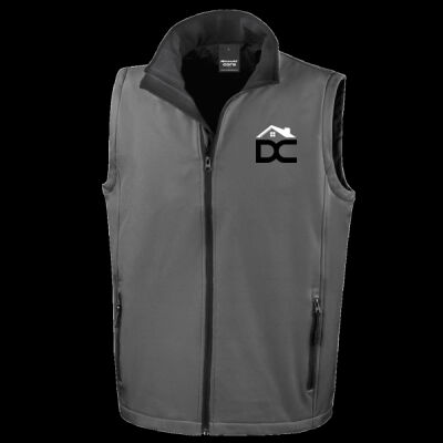 Printed DC Home Improvements & Renovations Left Chest - Men's Printable Softshell Bodywarmer with Recycled Fleece Inner Thumbnail