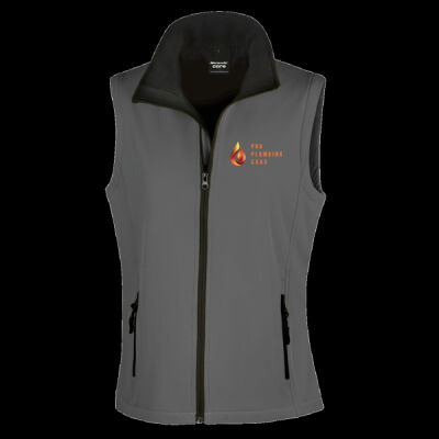 Printed - Plumber&Gas - Left Chest - Ladies' Printable Softshell Bodywarmer with Recycled Fleece Inner Thumbnail