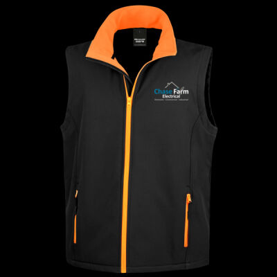 Printed Chase Farm Electrical Left Chest - Men's Printable Softshell Bodywarmer with Recycled Fleece Inner Thumbnail