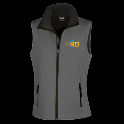 Printed - City Plumbing - Left Chest - Ladies' Printable Softshell Bodywarmer with Recycled Fleece Inner Thumbnail