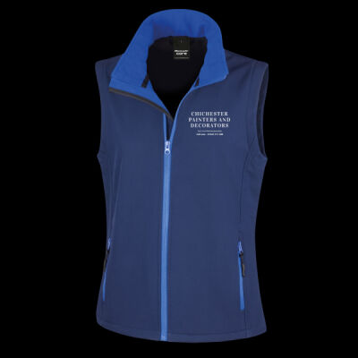 Printed - Chichester Painters and Decorators - Left Chest - Ladies' Printable Softshell Bodywarmer with Recycled Fleece Inner Thumbnail