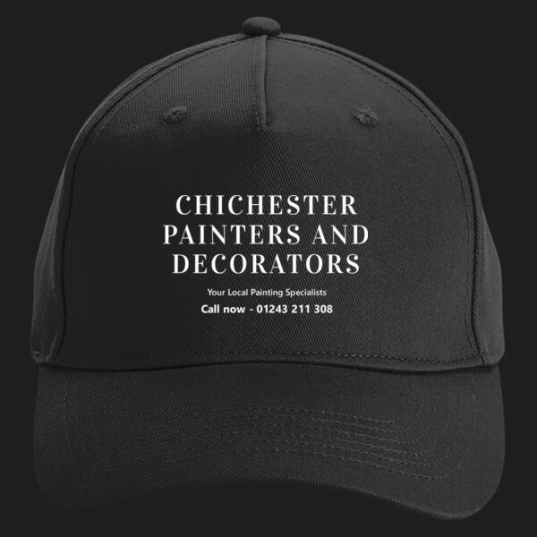 Printed - Chichester Painters and Decorators - Left Chest - Organic Cotton 5 Panel Cap Thumbnail