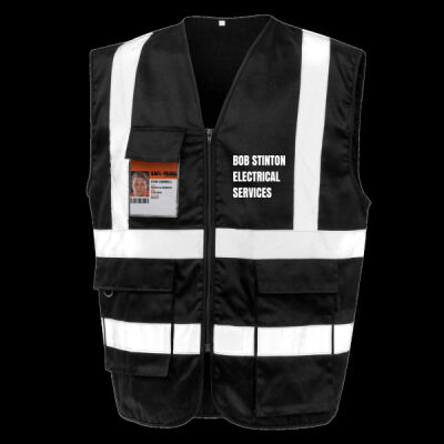 Printed - Bob Stinton - Left Chest - Heavy Duty Polycotton Security Vest Thumbnail