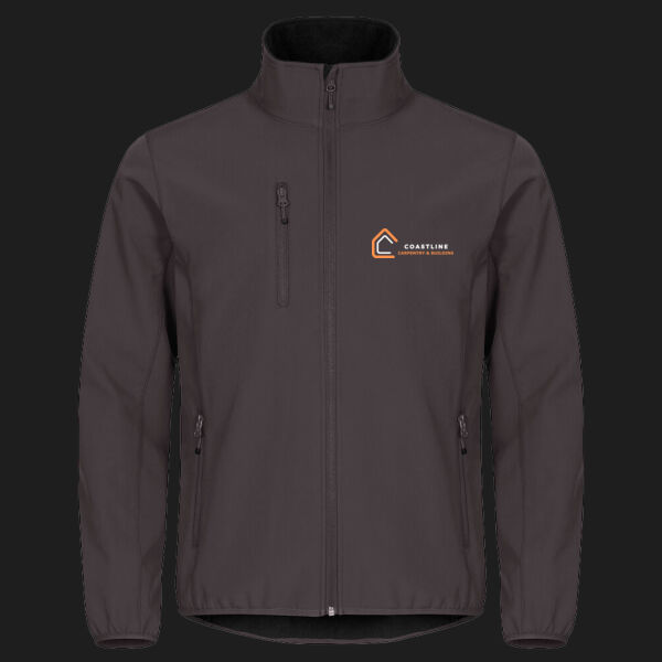 Printed Coastline Carpentry and Build Left Chest - Classic Softshell Jacket Thumbnail