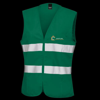 Printed Coastline Carpentry and Build Left Chest - Women's Safety Vest Thumbnail