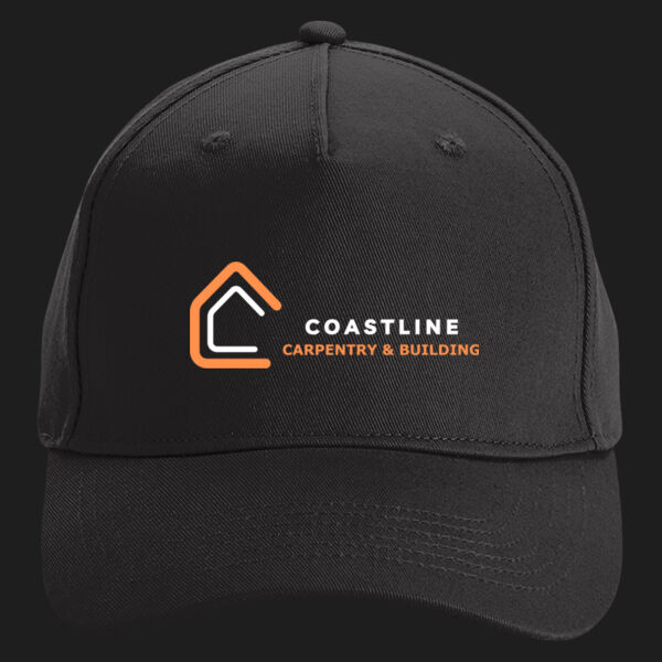 Printed Coastline Carpentry and Build Left Chest - Organic Cotton 5 Panel Cap Thumbnail