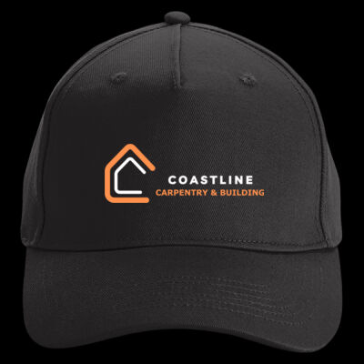 Printed Coastline Carpentry and Build Left Chest - Organic Cotton 5 Panel Cap Thumbnail