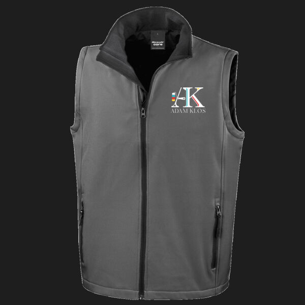 Printed - Adam Klos - Left Chest - Men's Printable Softshell Bodywarmer with Recycled Fleece Inner Thumbnail