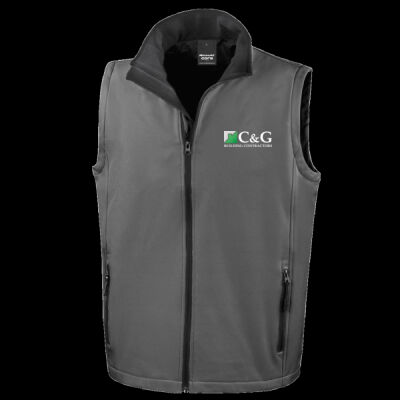 Printed - C&G Building - Left Chest - Men's Printable Softshell Bodywarmer with Recycled Fleece Inner Thumbnail