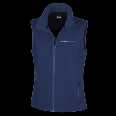 Printed Hampshire Plumbing Left Chest - Ladies' Printable Softshell Bodywarmer with Recycled Fleece Inner Thumbnail