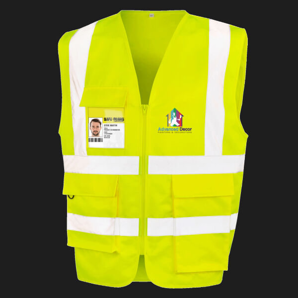 Printed Advanced Decor Left Chest - Heavy Duty Polycotton Security Vest Thumbnail