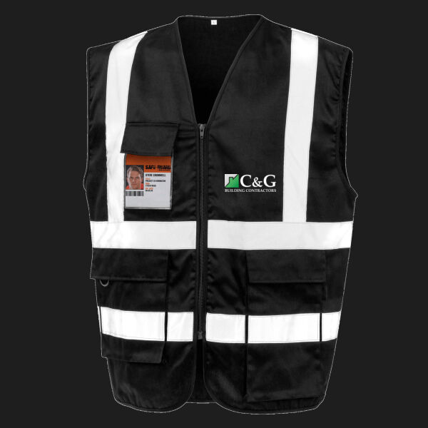 Printed - C&G Building - Left Chest - Heavy Duty Polycotton Security Vest Thumbnail