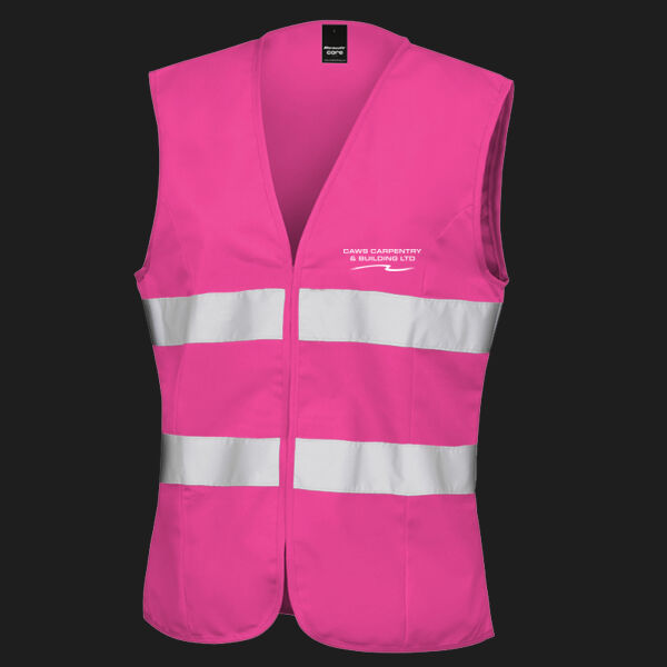 Printed - Caws Carpentry - Left Chest - Women's Safety Vest Thumbnail