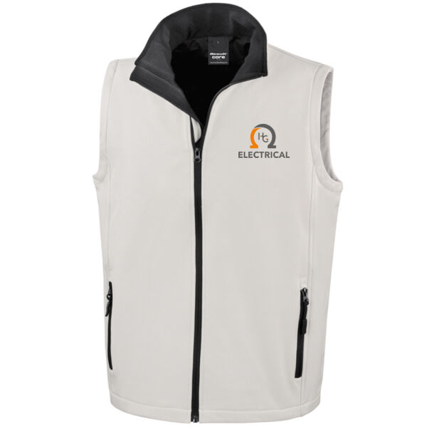 Printed - HG Electrical  - Left Chest - Men's Printable Softshell Bodywarmer with Recycled Fleece Inner Thumbnail