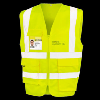 Printed - Bespoke Carpentry - Left Chest - Heavy Duty Polycotton Security Vest Thumbnail