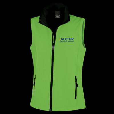 Printed Daxter Electricals Left Chest - Ladies' Printable Softshell Bodywarmer with Recycled Fleece Inner Thumbnail