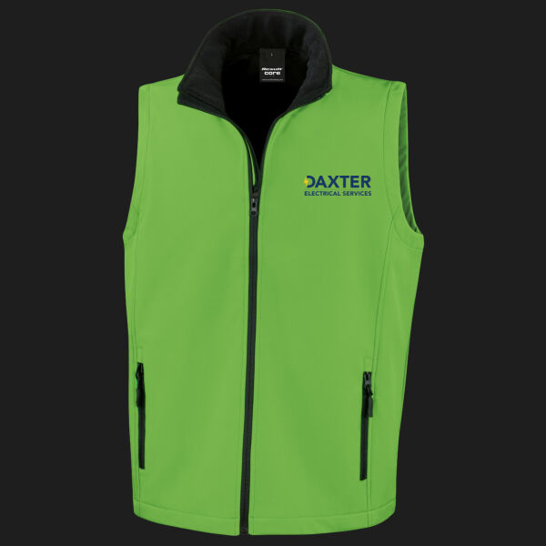 Printed Daxter Electricals Left Chest - Men's Printable Softshell Bodywarmer with Recycled Fleece Inner Thumbnail
