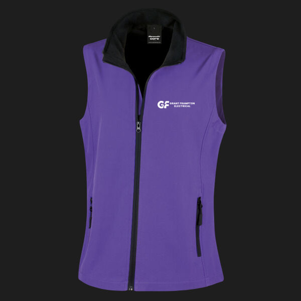 Printed Grant Frampton Electrical Left Chest - Ladies' Printable Softshell Bodywarmer with Recycled Fleece Inner Thumbnail