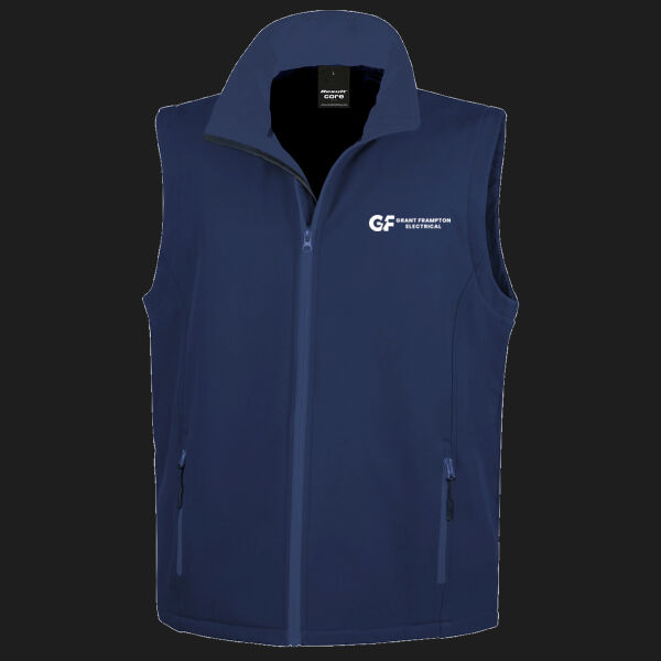 Printed Grant Frampton Electrical Left Chest - Men's Printable Softshell Bodywarmer with Recycled Fleece Inner Thumbnail