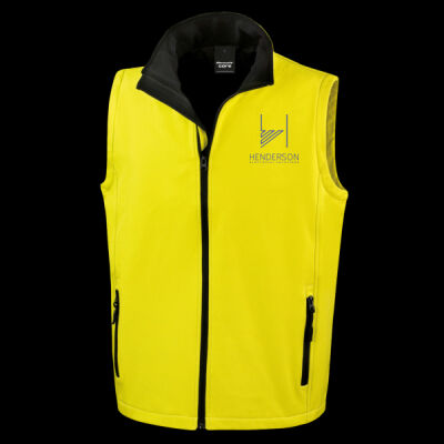 Printed Henderson Electrical Solutions Left Chest - Men's Printable Softshell Bodywarmer with Recycled Fleece Inner Thumbnail