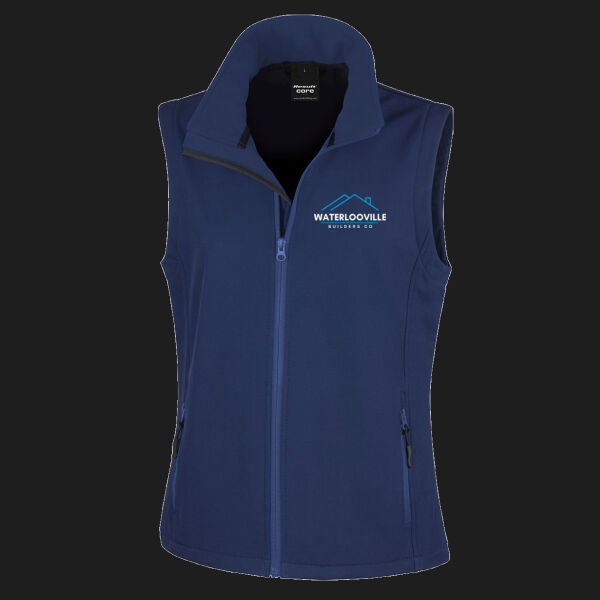 Printed - Waterlooville - Left Chest - Ladies' Printable Softshell Bodywarmer with Recycled Fleece Inner Thumbnail