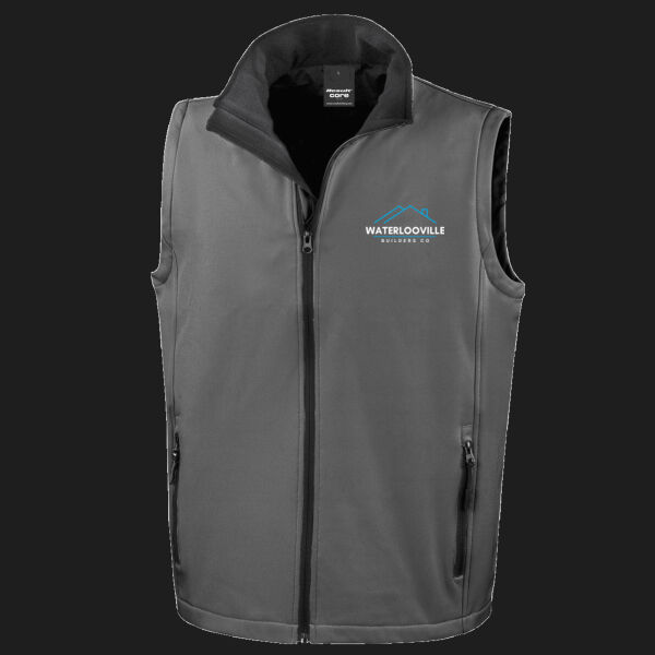 Printed - Waterlooville - Left Chest - Men's Printable Softshell Bodywarmer with Recycled Fleece Inner Thumbnail