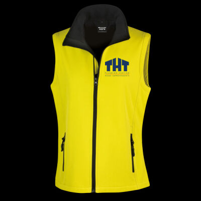 Printed - THT  Plumbing - Left Chest - Ladies' Printable Softshell Bodywarmer with Recycled Fleece Inner Thumbnail