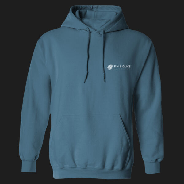 Printed - Fin and Olive - Left Chest - Heavy Blend™ Adult Hooded Sweatshirt Thumbnail
