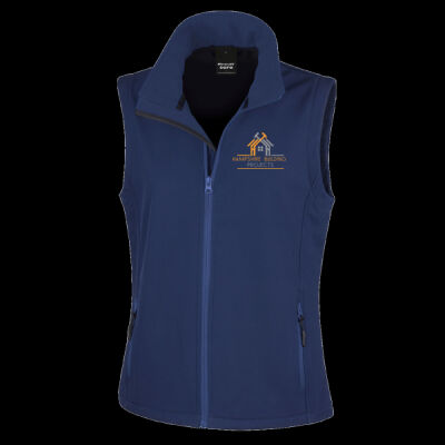 Printed - Hampshire Building Projects  - Left Chest - Ladies' Printable Softshell Bodywarmer with Recycled Fleece Inner Thumbnail