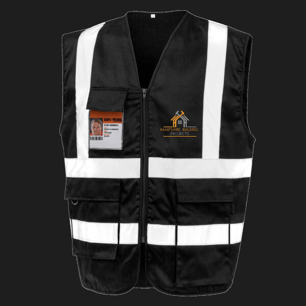Printed - Hampshire Building Projects  - Left Chest - Heavy Duty Polycotton Security Vest Thumbnail