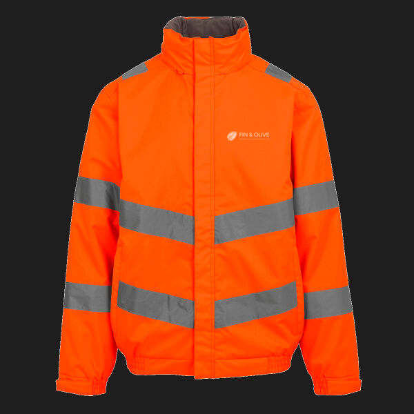 Printed - Fin and Olive - Left Chest - Hi-Vis Pro Contract Dover Jacket (Class 3) Thumbnail