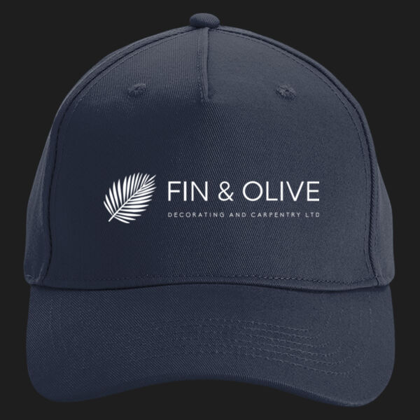 Printed - Fin and Olive - Left Chest - Organic Cotton 5 Panel Cap Thumbnail