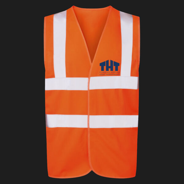 Printed - THT  Plumbing - Left Chest - UCC 4-Band Safety Waistcoat Thumbnail