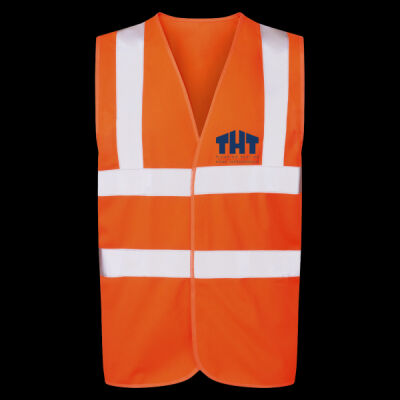Printed - THT  Plumbing - Left Chest - UCC 4-Band Safety Waistcoat Thumbnail