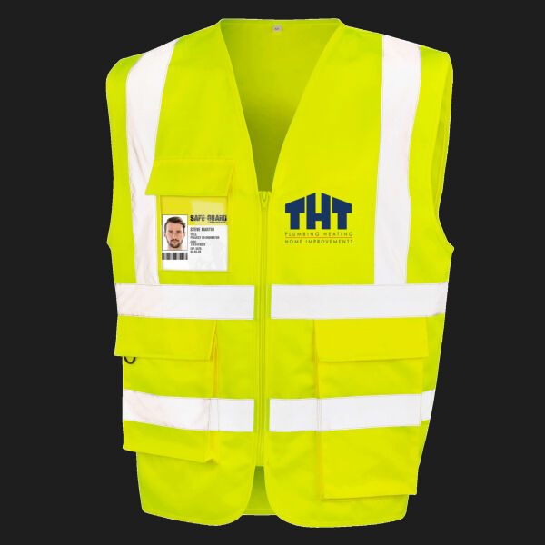 Printed - THT  Plumbing - Left Chest - Heavy Duty Polycotton Security Vest Thumbnail