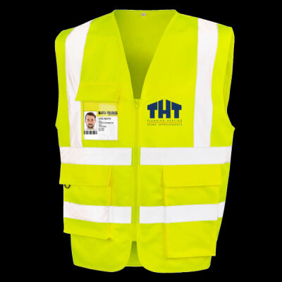 Printed - THT  Plumbing - Left Chest - Heavy Duty Polycotton Security Vest Thumbnail