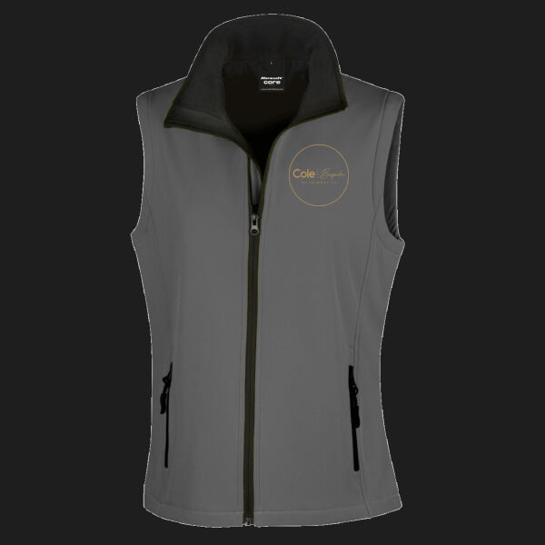 Printed Cole Bespoke Joinery Left Chest - Ladies' Printable Softshell Bodywarmer with Recycled Fleece Inner Thumbnail