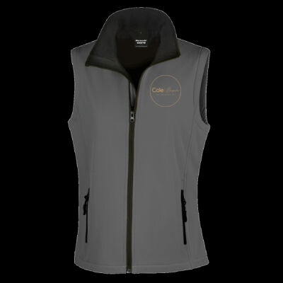Printed Cole Bespoke Joinery Left Chest - Ladies' Printable Softshell Bodywarmer with Recycled Fleece Inner Thumbnail