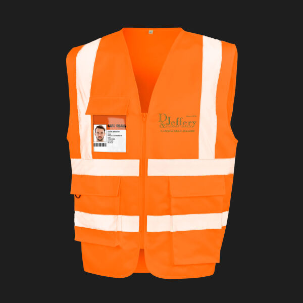 Printed D Jeffery & Company Left Chest - Heavy Duty Polycotton Security Vest Thumbnail