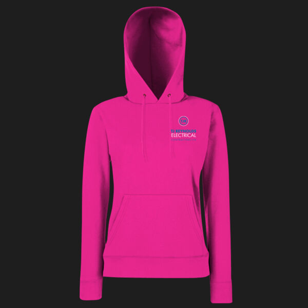 Printed T J Reynolds Electricial Contractors Left Chest - Ladies' Classic Hooded Sweat Thumbnail