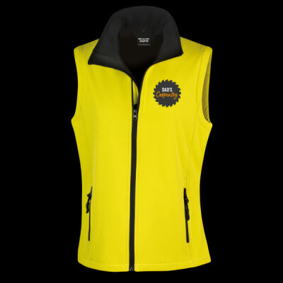 Printed Dad's Carpentry Left Chest - Ladies' Printable Softshell Bodywarmer with Recycled Fleece Inner Thumbnail