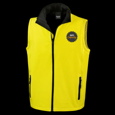 Printed Dad's Carpentry Left Chest - Men's Printable Softshell Bodywarmer with Recycled Fleece Inner Thumbnail