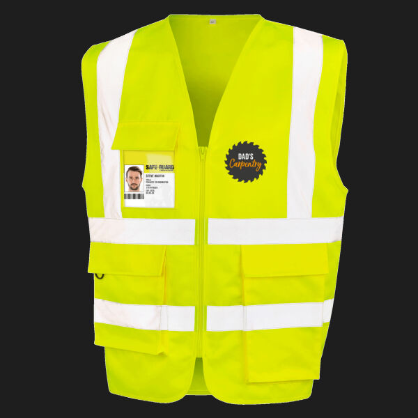 Printed Dad's Carpentry Left Chest - Heavy Duty Polycotton Security Vest Thumbnail